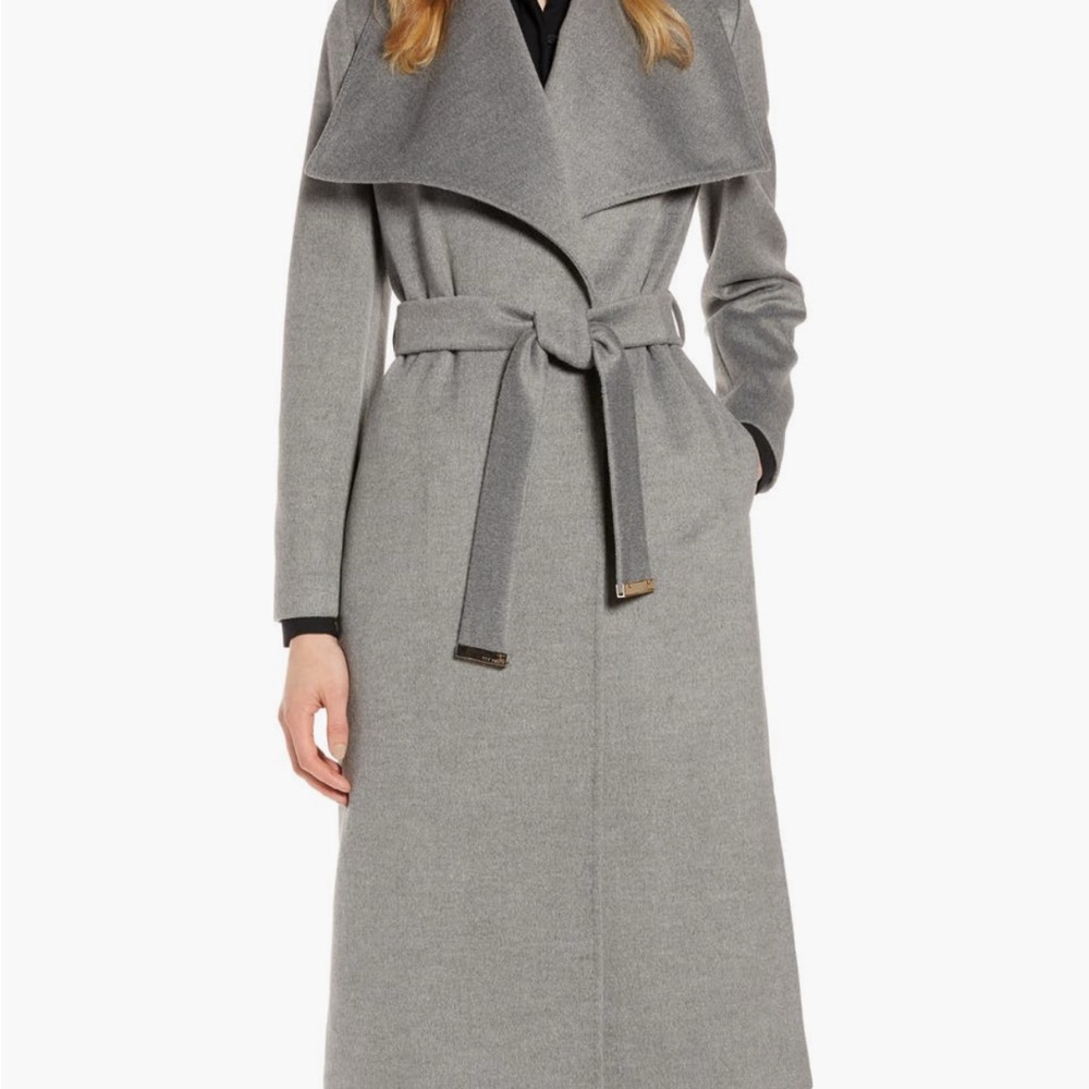 Ted Baker Wide Collar Brushed Wrap Coat – Size 3 - Picture 2 of 7